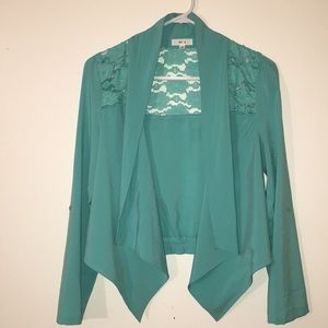 Mint Green / Teal Blazer with Foldable Sleeves
